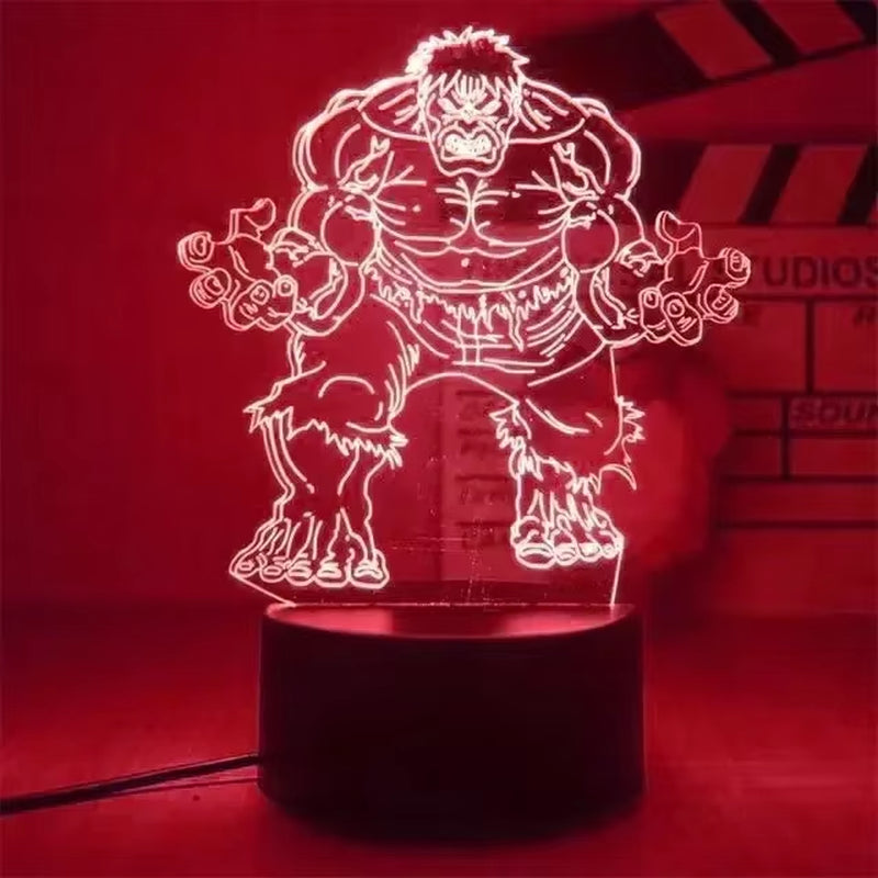 Disney Marvel Spiderman Ironman Deadpool Captain America Action Figure Toys 3D Night Light the Avengers Table Lamp Birthday Gift