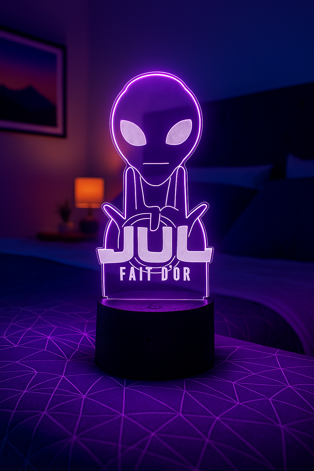 Lampe LED 3D – Veilleuse Ambiance Rap ✨ Édition Collector Fan
